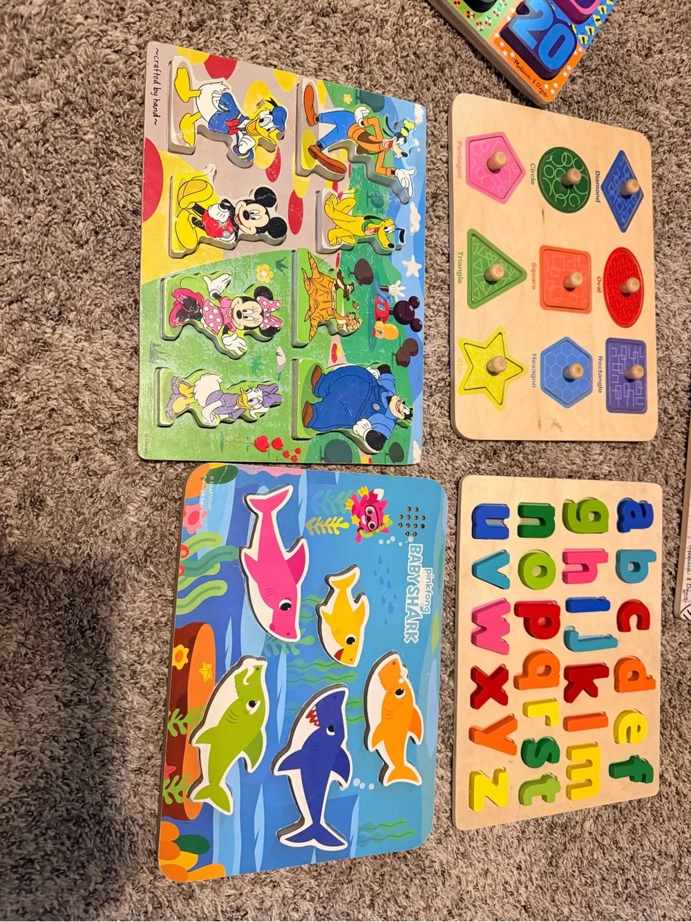 Melissa & Doug Multicolor Wooden Numbers & Alphabet Puzzle Set